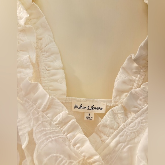 For Love And Lemons White Ruffled Bustier Blouse - Picture 3 of 3